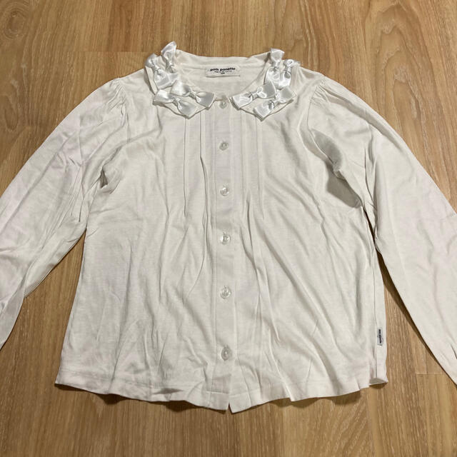 pom ponette(ポンポネット)のpom ponetto   丸襟白ブラウス　130 キッズ/ベビー/マタニティのキッズ服女の子用(90cm~)(ブラウス)の商品写真