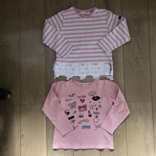 ハッシュアッシュ(HusHush)の【2枚セット】　長袖　120 女の子　HUSHUSH ピンク(Tシャツ/カットソー)