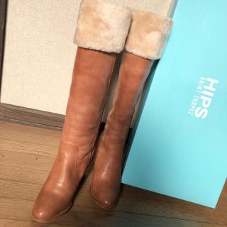 ヒップス(hips)の【HIPS】ロングブーツ ブラウン 本革 /未使用品(ブーツ)