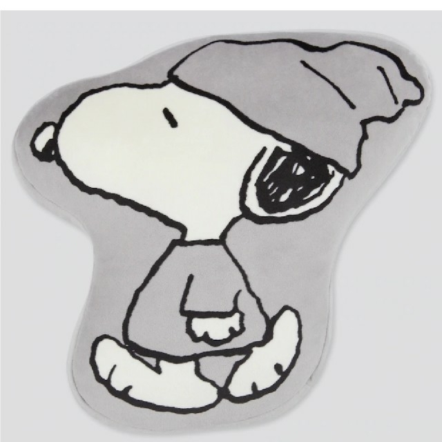 SNOOPY(スヌーピー)のスヌーピー クッション ユニクロ ピーナッツ グレイ UNIQLO エンタメ/ホビーのおもちゃ/ぬいぐるみ(キャラクターグッズ)の商品写真