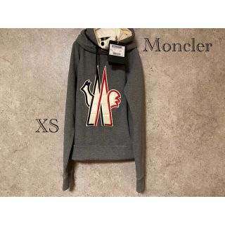 モンクレール(MONCLER)の新品 moncler パーカー グレー XS モンクレ ダウン ロゴ(パーカー)