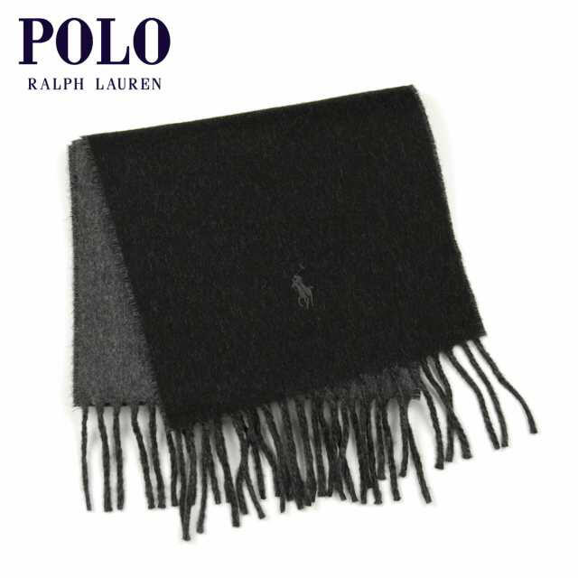 POLO RALPH LAUREN(ポロラルフローレン)のラルフローレン マフラー　ブラック×グレー レディースのファッション小物(マフラー/ショール)の商品写真