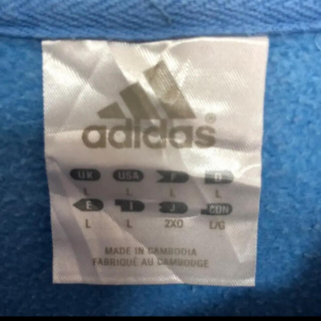 adidas(アディダス)のadidas パーカー　スカイブルー メンズのトップス(パーカー)の商品写真