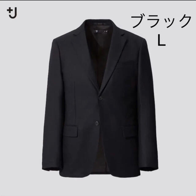 新品 Lサイズ UNIQLO +J ウールテーラードジャケット ブラックジャケット/アウター