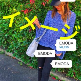 エモダ(EMODA)の美品　エモダ　袖ライン入り　ニット(ニット/セーター)