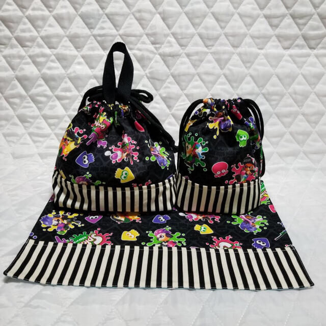 スプラトゥーン☆3点セット お弁当入れ コップ入れ ランチクロス ハンドメイドの通販 by *danchi*'s shop|ラクマ