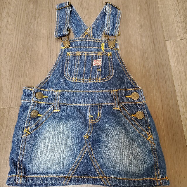 JUNK STORE(ジャンクストアー)のデニム ジャンパースカート サロペット キッズ/ベビー/マタニティのキッズ服女の子用(90cm~)(ワンピース)の商品写真