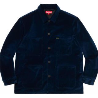 シュプリーム(Supreme)のSupreme Velvet Chore Coat Navy 美品！(カバーオール)