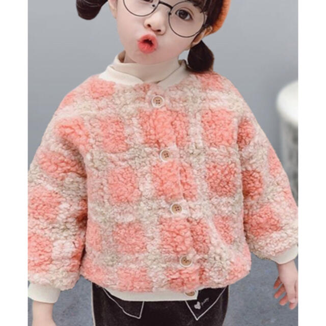 裏起毛チェック柄厚手ブルゾン キッズ/ベビー/マタニティのキッズ服女の子用(90cm~)(ジャケット/上着)の商品写真