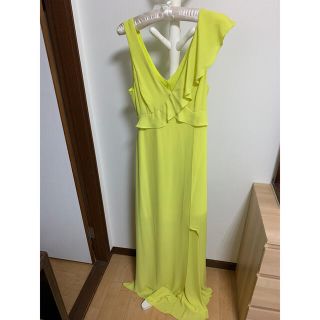 BCBGMAXAZRIA/イエローロングドレス美品