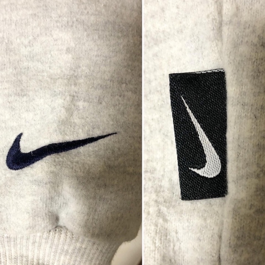 希少 90s ナイキ NIKE スウェット 刺繍ロゴ　ブラウン　銀タグ