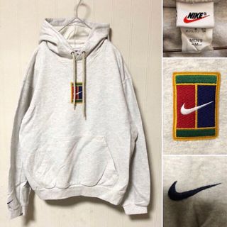 ナイキ(NIKE)の希少❗️90s 銀タグ NIKE ナイキ テニス コートロゴ 刺繍 パーカー M(スウェット)