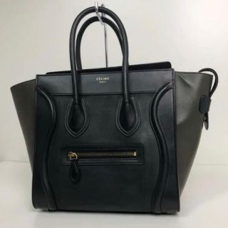 celine - CELINE セリーヌ マイクロショッパー 黒×グリーン バイカラー