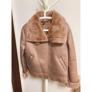 ZARA ザラ ピンクベージュ ムートンコート エコファー