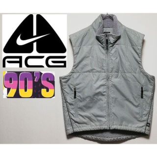 Nike acg ナイロン ダウンベスト カーキ 90s 肺ロゴ