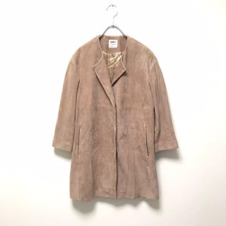 ブルネロクチネリ(BRUNELLO CUCINELLI)の新品同様 EMMETI エンメティ ゴートスキン スエード ノーカラーコート(スプリングコート)