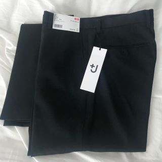 ユニクロ(UNIQLO)の+J ウールブレンドパンツ BLACK 76 (スラックス)