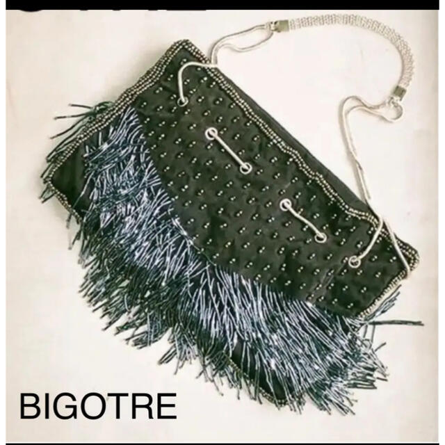 BIGOTRE ビゴター ビジューショルダーバッグ黒 - ショルダーバッグ
