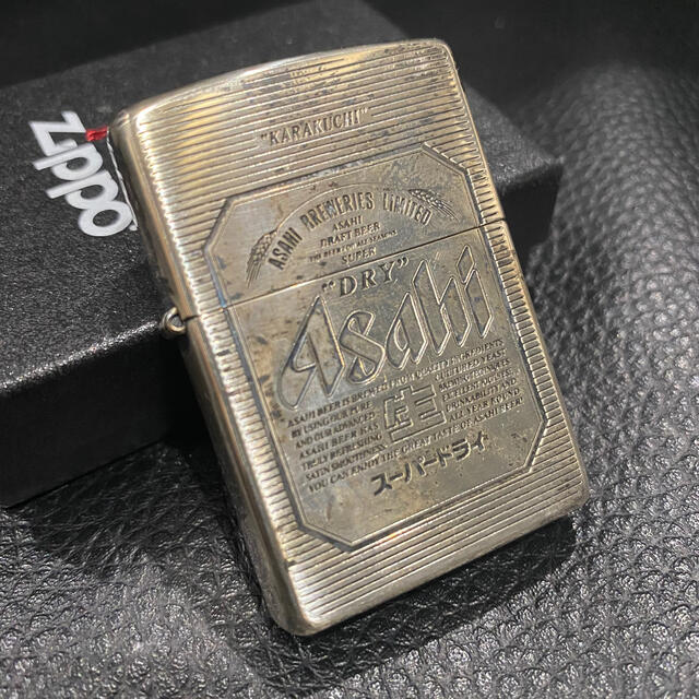 アサヒ(アサヒ)の【ZIPPO】アサヒ スーパードライ シルバー ジッポライター 箱付き メンズのファッション小物(タバコグッズ)の商品写真