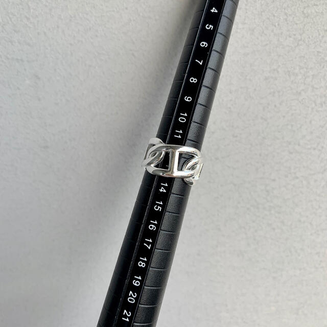 【新作・送料無料】Hモチーフチェーンオープンリング 925 silver 韓国 レディースのアクセサリー(リング(指輪))の商品写真