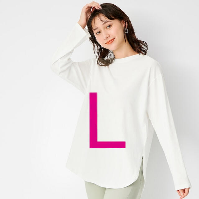 GU(ジーユー)の【オンライン完売】ラウンドヘムロングスリーブT(長袖) レディースのトップス(Tシャツ(長袖/七分))の商品写真