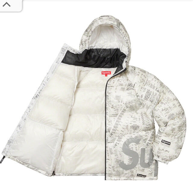 Supreme(シュプリーム)のSupreme Hooded Down Jacket RECEIPTS Sサイズ メンズのジャケット/アウター(ダウンジャケット)の商品写真