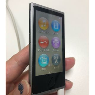 アップル(Apple)のiPod nano 第7世代　スレート　黒色 ako様専用(ポータブルプレーヤー)