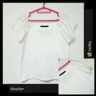 ヘザー(heather)のHeather ｵﾌｼｮﾙﾄｯﾌﾟｽ(カットソー(半袖/袖なし))