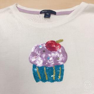 ギャップキッズ(GAP Kids)のGapKids 長袖Tシャツ 150 中古 カップケーキ スパンコール 紫(Tシャツ/カットソー)