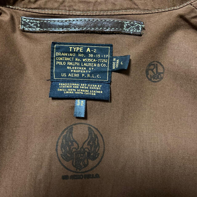 Ralph Lauren(ラルフローレン)の40年代米軍フライトジャケットを基に作られパイロットに愛用されたA-2type メンズのジャケット/アウター(フライトジャケット)の商品写真