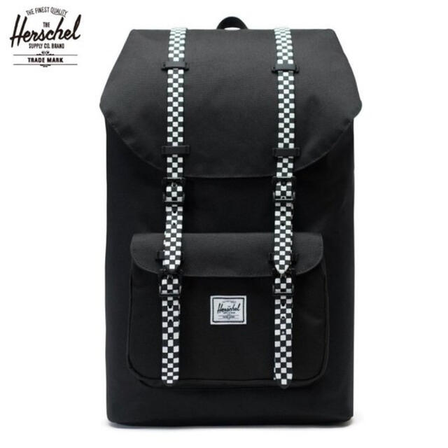 HERSCHEL(ハーシェル)の【新品未使用】ハーシェル チェッカー柄ストラップブラック リュック バックパック レディースのバッグ(リュック/バックパック)の商品写真