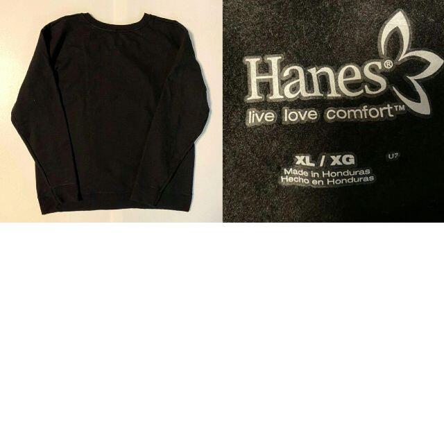 Hanes(ヘインズ)のヘインズ　パリ　バイク　スウェット　古着　ブラック メンズのトップス(スウェット)の商品写真