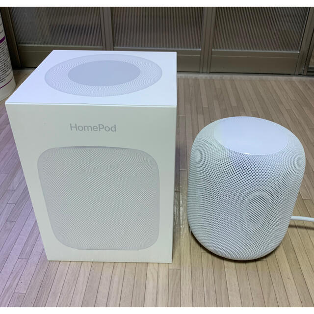 Apple(アップル)の(欠品なし)HomePod ホワイト スマホ/家電/カメラのオーディオ機器(スピーカー)の商品写真