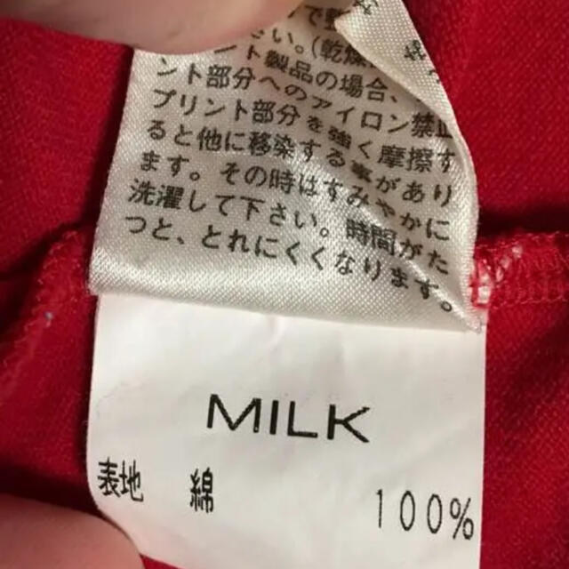 MILK(ミルク)のMILK赤ロゴTシャツ レッド ミルク 星モチーフ レディースのトップス(Tシャツ(半袖/袖なし))の商品写真