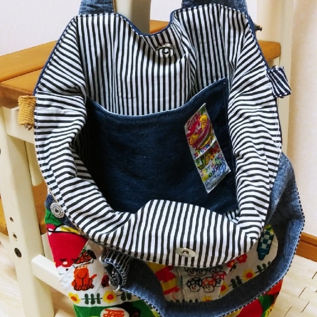 JAM(ジャム)のヒスミニ様専用　ジャム　リメイク　バッグ　サロペット ハンドメイドのファッション小物(バッグ)の商品写真