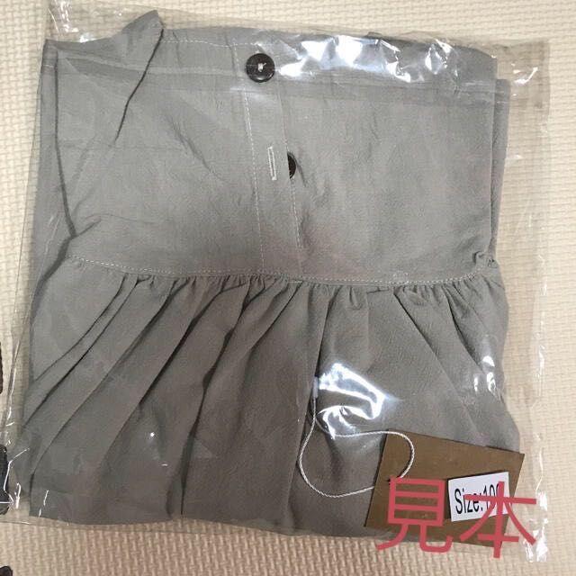 子供服　お袖ポワンワンピース　胸元切り返し　女の子　新品　コットンリネン キッズ/ベビー/マタニティのキッズ服女の子用(90cm~)(ワンピース)の商品写真