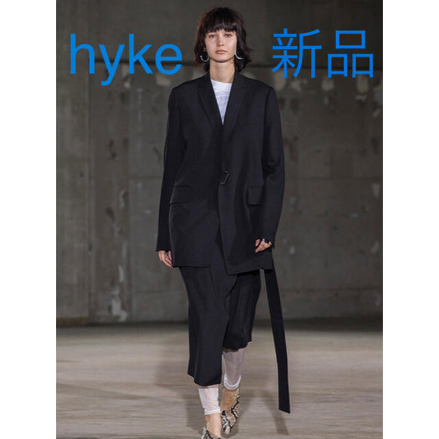 HYKE(ハイク)の新品 HYKE ハイク アシンメトリー プリーツスカート ブラック レディースのスカート(ロングスカート)の商品写真