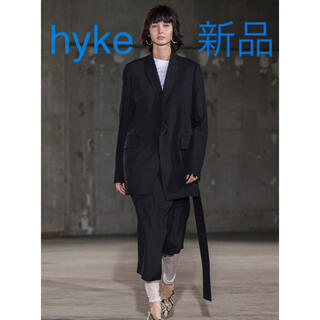 ハイク(HYKE)の新品 HYKE ハイク アシンメトリー プリーツスカート ブラック(ロングスカート)