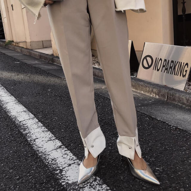 カジュアルパンツAmeri VINTEGE CUFFS MOTIF TAPERED PANTS