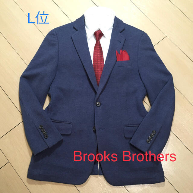 Brooks Brothers(ブルックスブラザース)の極美品★ブルックスブラザーズ×お洒落なネイビーニットジャケット★伸縮◎A273  メンズのジャケット/アウター(テーラードジャケット)の商品写真