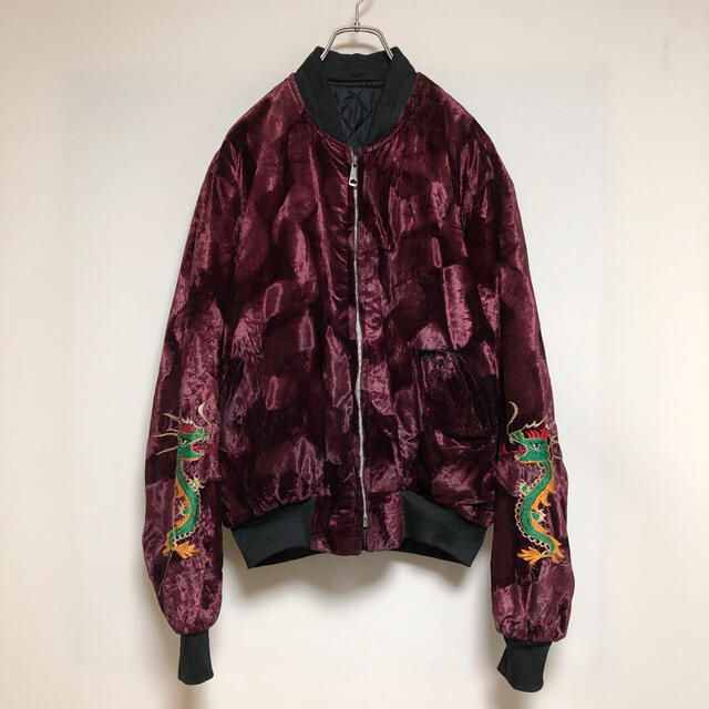 古着 コリジャン スーベニアジャケット ベルベット ベロア ワイン