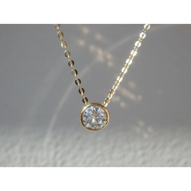 ネックレス★新品★ ネックレス モアサナイト K18 YG イエローゴールド 0.3ct