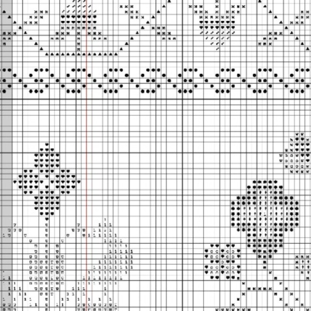 アンティークサンプラー複製のクロスステッチ図案