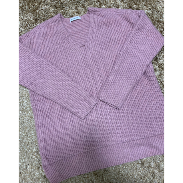 moussy(マウジー)のマウジー　RIB KNIT V／N TOPS レディースのトップス(ニット/セーター)の商品写真