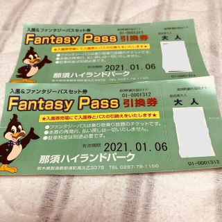 那須ハイランドパーク　ファンタジーパス  ペアチケット