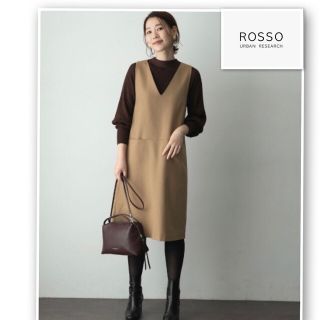 アーバンリサーチロッソ(URBAN RESEARCH ROSSO)の【新品タグ付き】URBAN RESEARCH ROSSO ジャンパースワンピース(ひざ丈ワンピース)