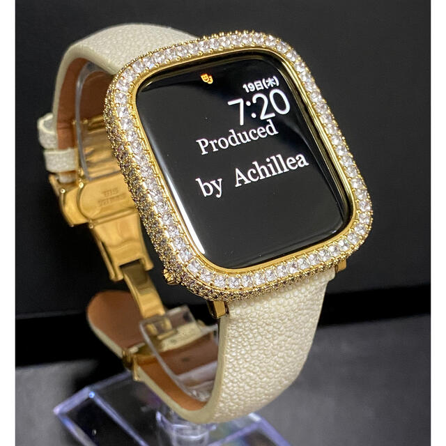 アップルウォッチ用カスタム　スティングレイオフホワイトセット メンズの時計(腕時計(デジタル))の商品写真
