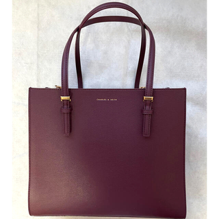 チャールズアンドキース(Charles and Keith)のCharles and Keith トートバッグ（赤色）　美品！(トートバッグ)