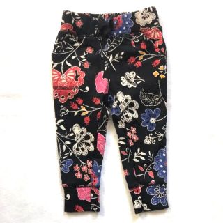 オールドネイビー(Old Navy)の【美品】80 Old Navy 花柄　裏起毛　ズボン　保育園　Gap 暖パン(パンツ)