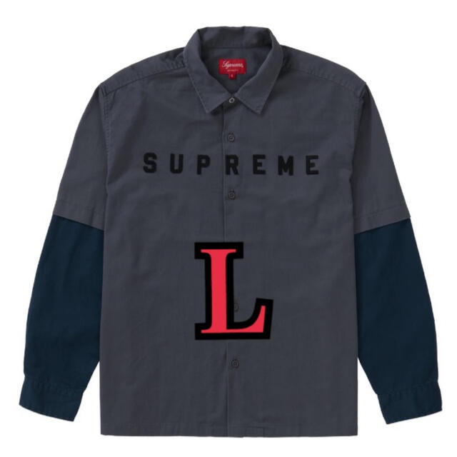 Supreme 2-Tone Work Shirt Dark Grey Lサイズ